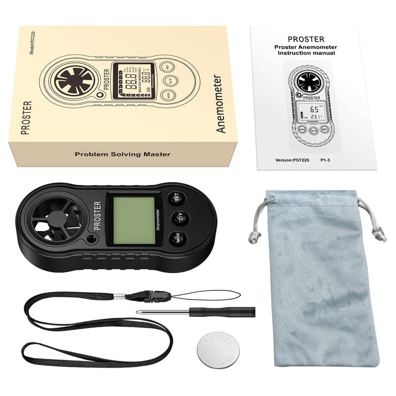 Proster Wind Speed Gauge Portable Handheld Anemometer