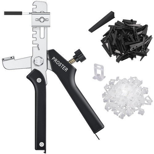 Proster 200X Tile Leveling Spacer System Clips Wedges Tiling Flooring Plier Kit