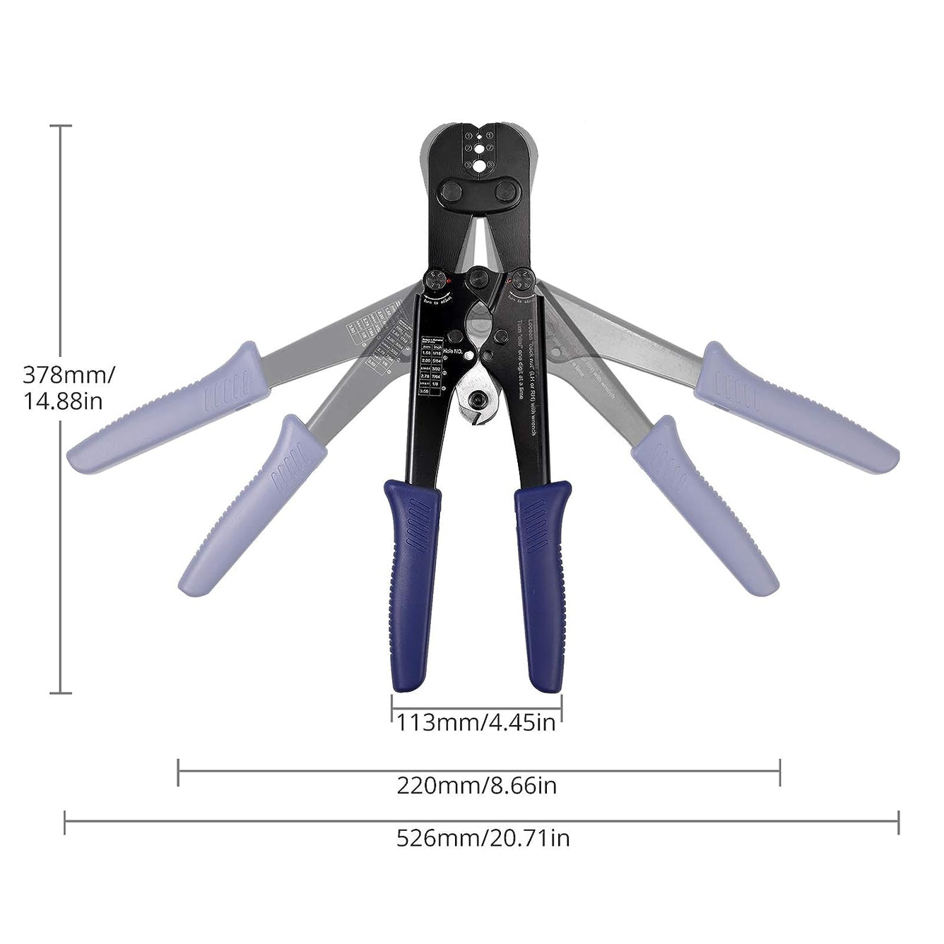 Proster 2 in 1 Wire Rope Crimping Tool Cutter from 1/16inch to 1/8inch