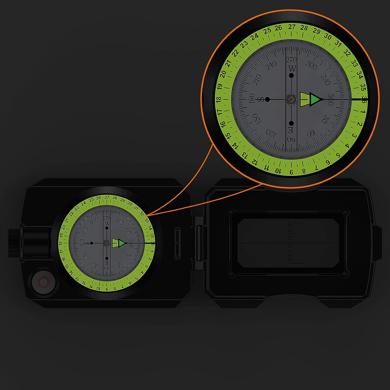 Proster IP54 Hiking Compass with Sighting Clinometer Professional Military Compass
