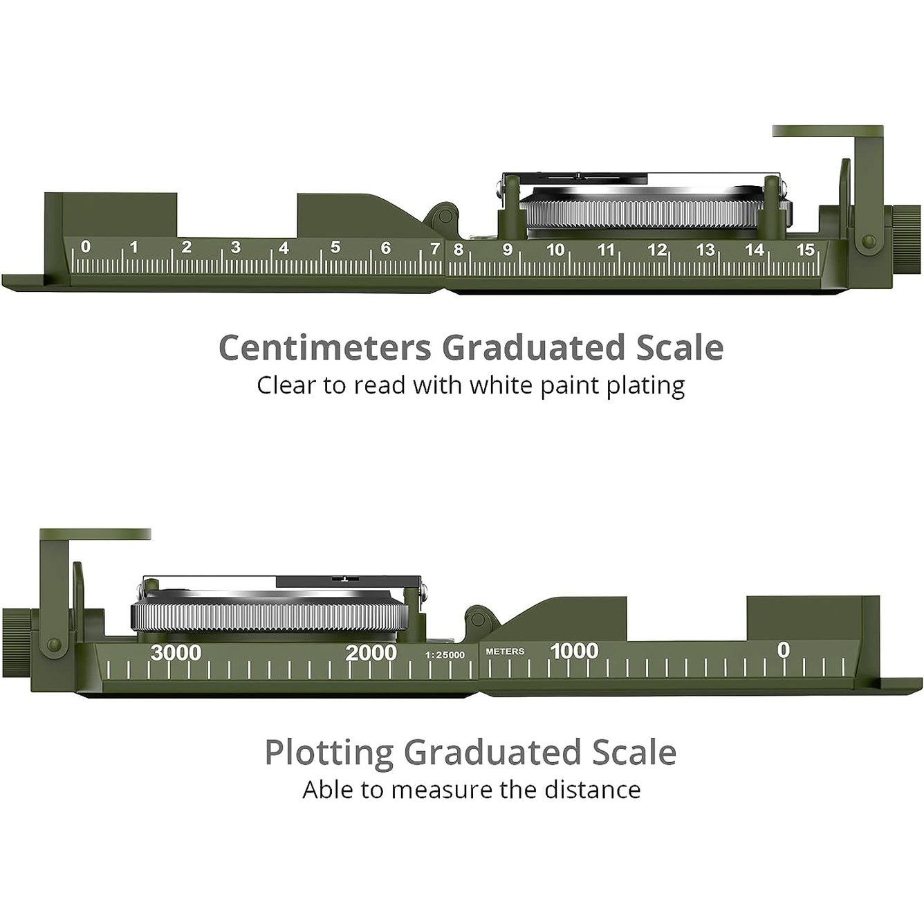 Proster IP65 Hiking Compass with Sighting Clinometer Professional Military Compass ArmyGreen