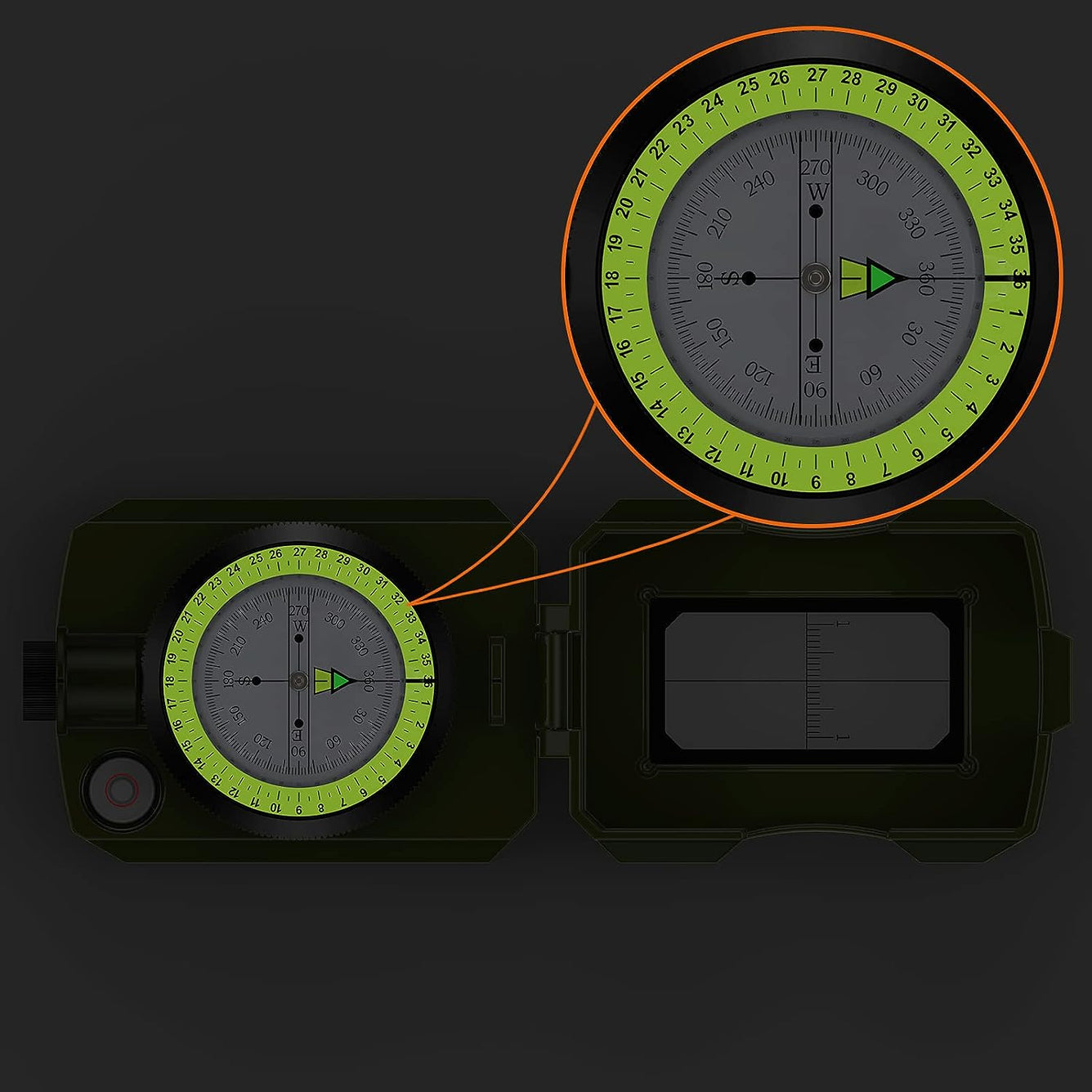 Proster IP54 Hiking Compass with Sighting Clinometer Professional Military Compass