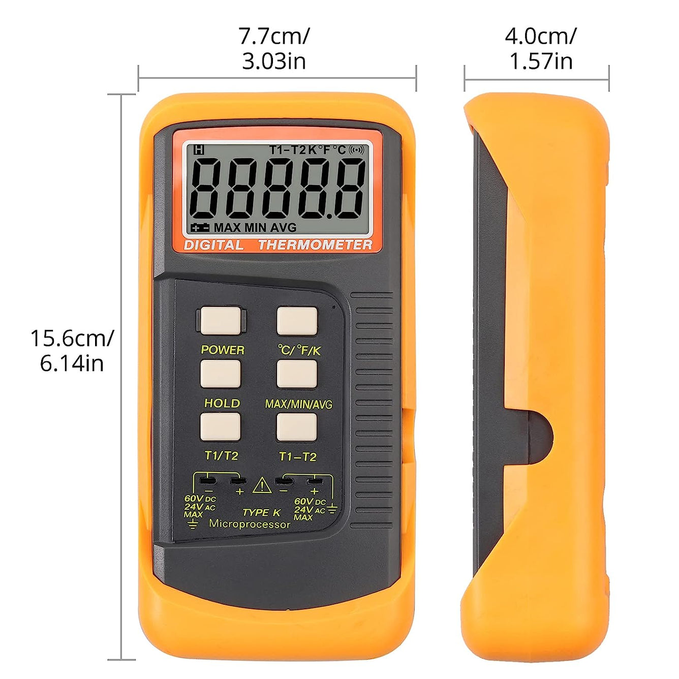 Proster Digital Thermometer K Type 2 Channels Temperature Probes