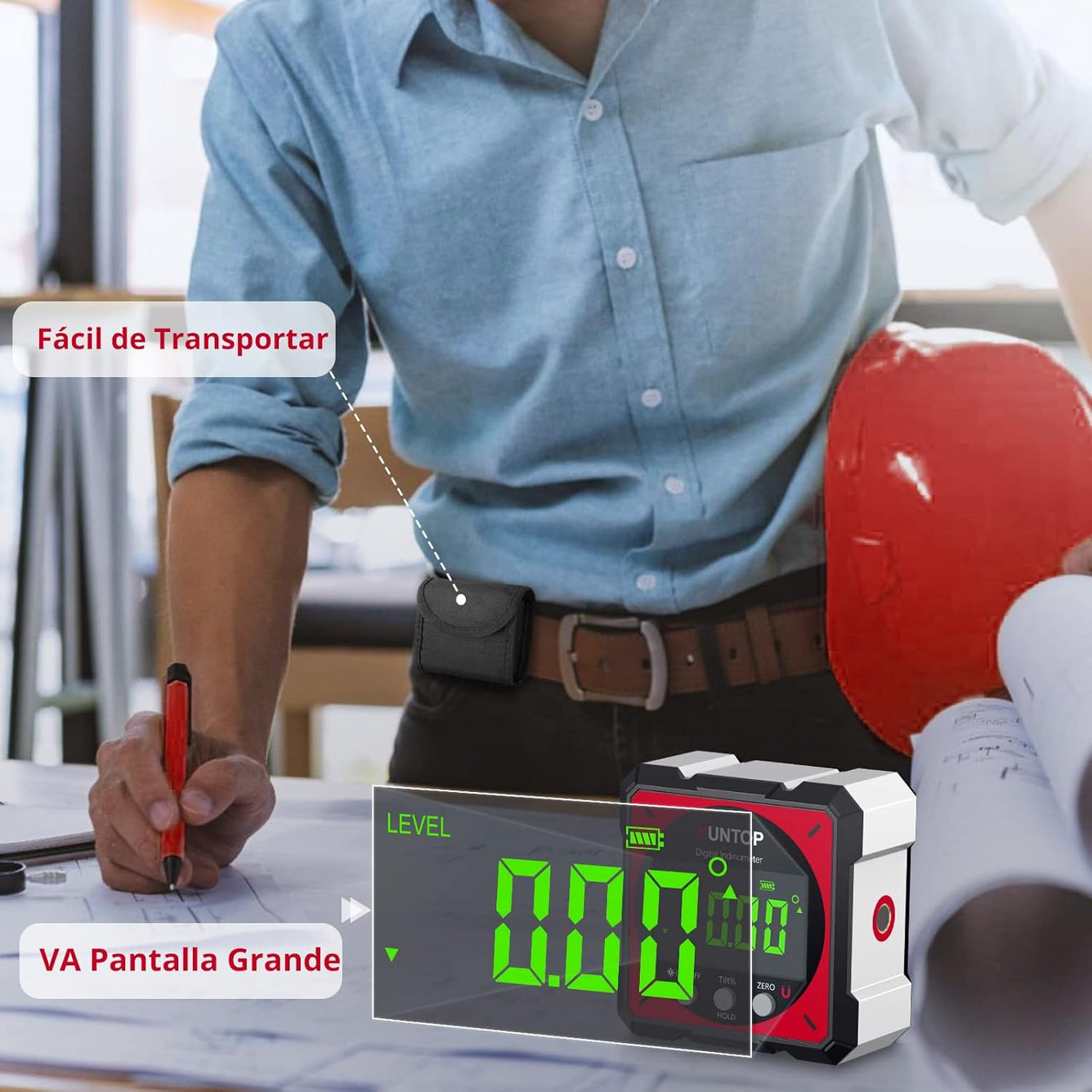 Digital Inclinometer 4x90° Digital Level Box with Electronic Laser Digital Inclinometer Waterproof IP54 for Automobiles, Carpentry, Construction