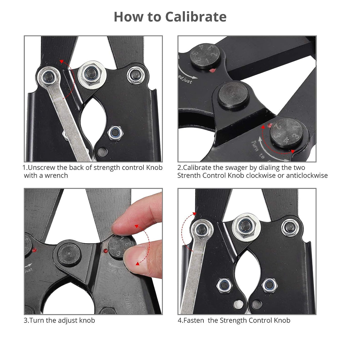 Proster 2 in 1 Wire Rope Crimping Tool Cutter from 1/16inch to 1/8inch