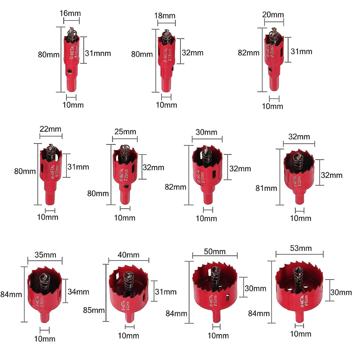 Proster Hole Saw 11 PCS Hole Cutter HSS Center Drill Bits Set