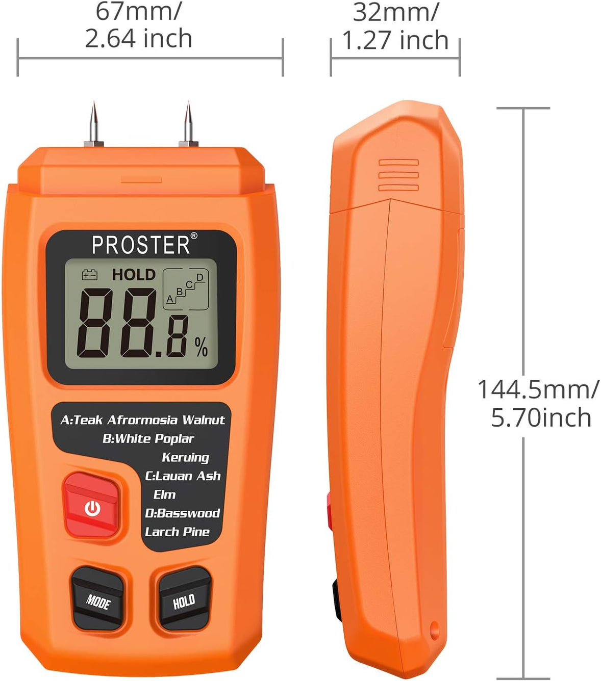 Proster RZMT-10 MD Digital Wood Moisture Meter Handheld Moisture Tester