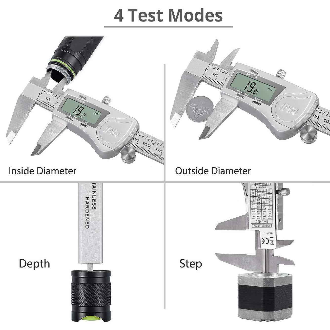 Proster IP54 Digital Caliper 6inch, Vernier Caliper with Large LCD Screen with 32 Blades Feeler Gauge