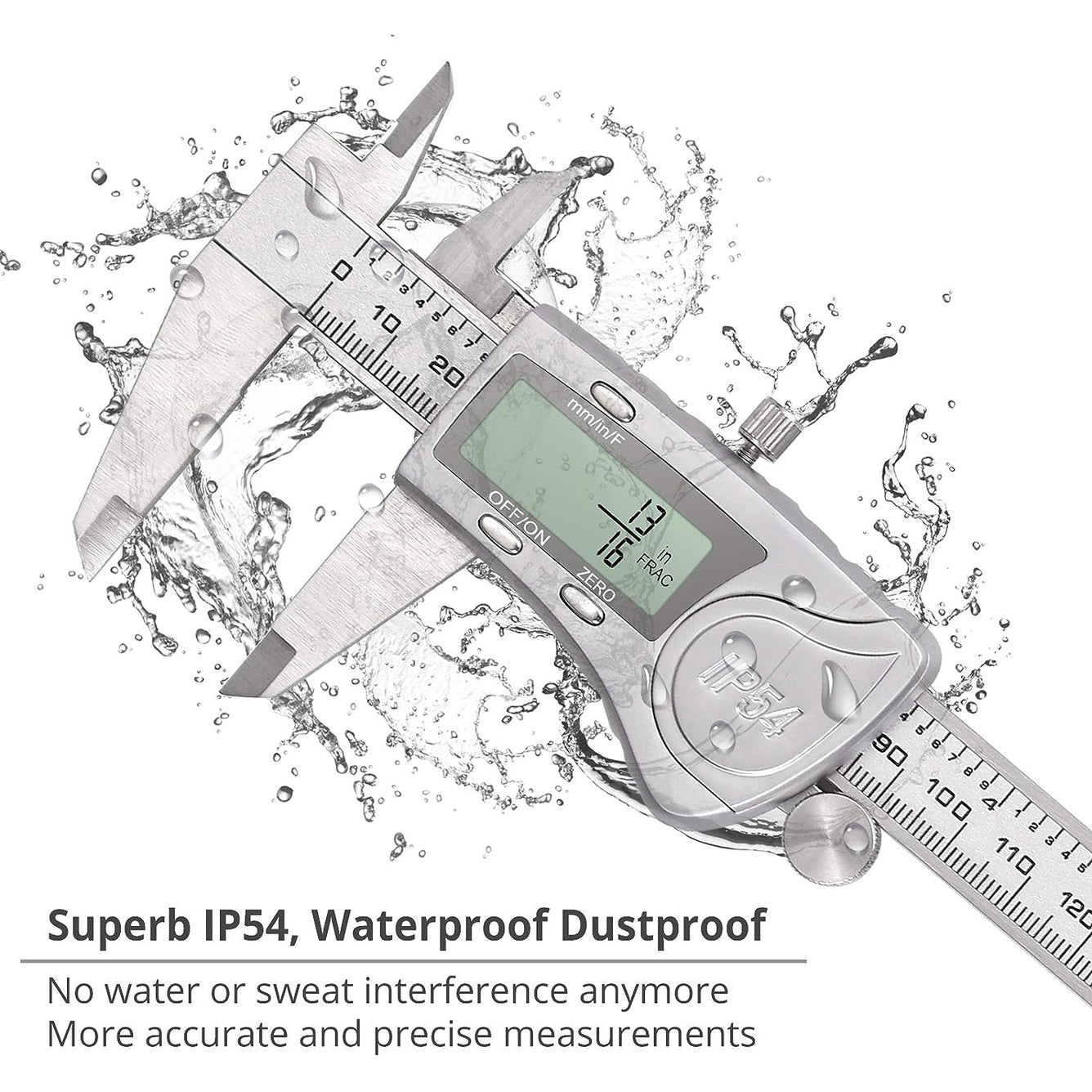 Proster IP54 Digital Caliper 6inch, Vernier Caliper with Large LCD Screen with 32 Blades Feeler Gauge