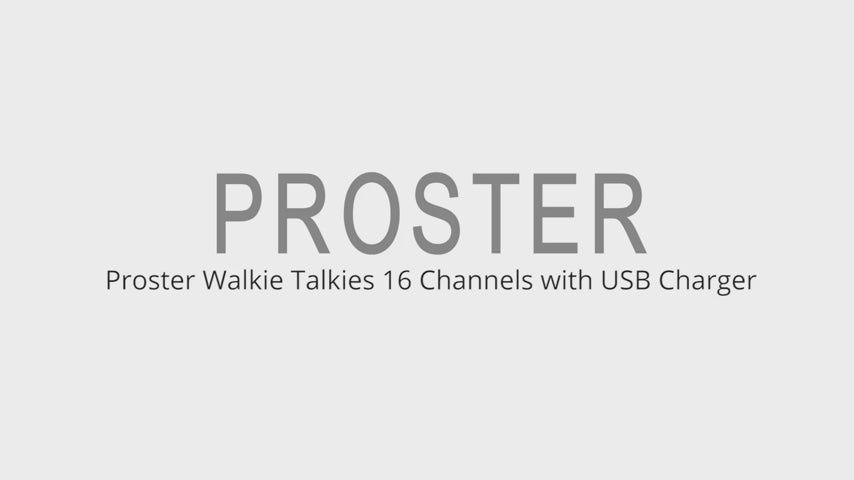 Proster 2PCS Walkie Talkies 16 Channels Rechargeable Walky Talky