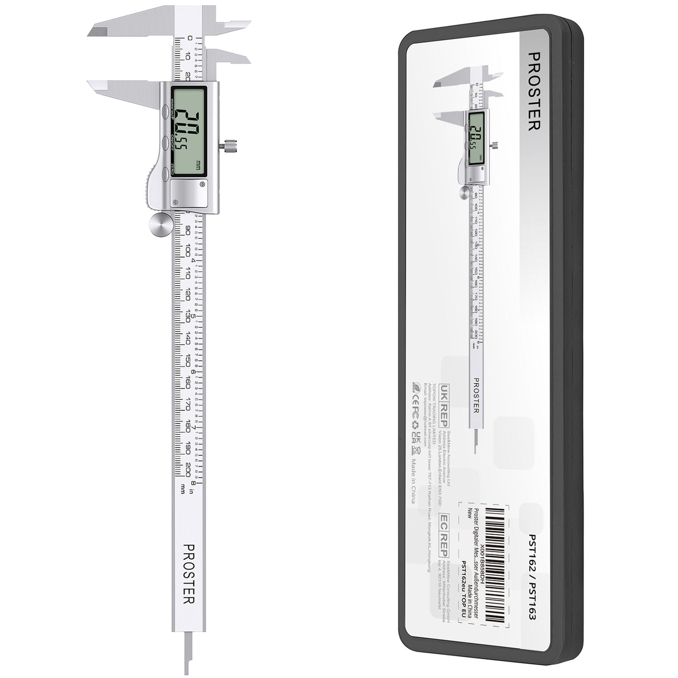 Proster Digital Vernier Caliper 8 Inch/ 200 mm Stainless Steel Electronic Caliper
