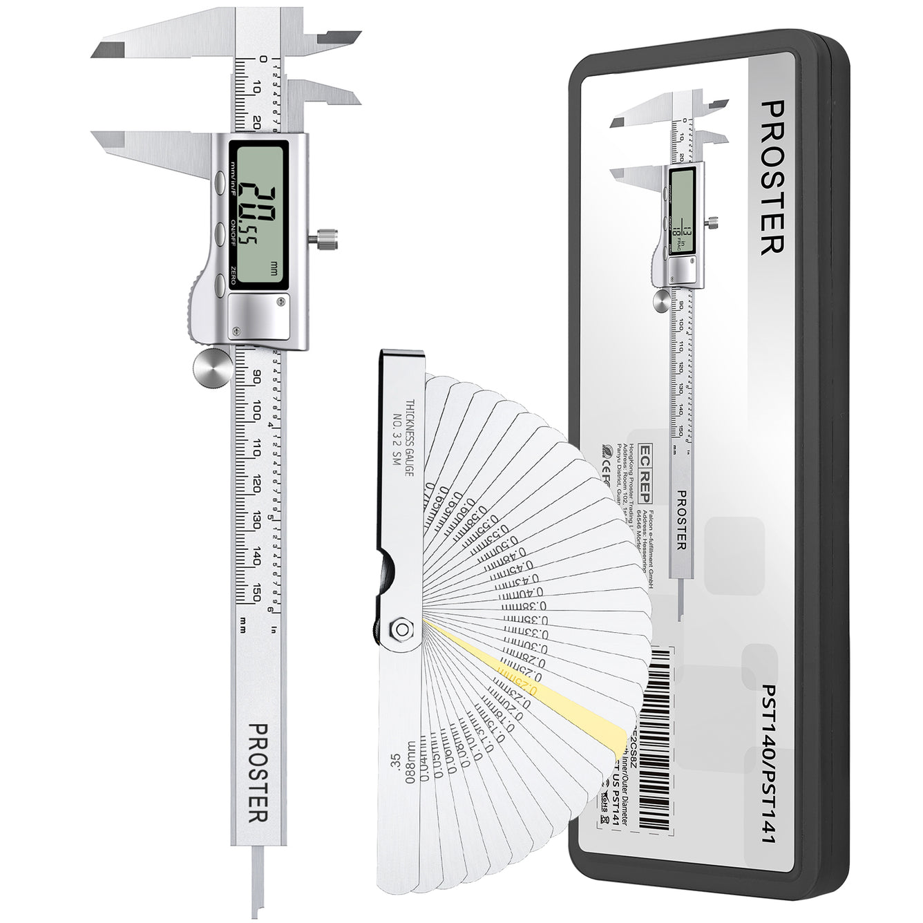 Proster Digital Vernier Caliper 6 Inch/ 150 mm Stainless Steel Electronic Caliper