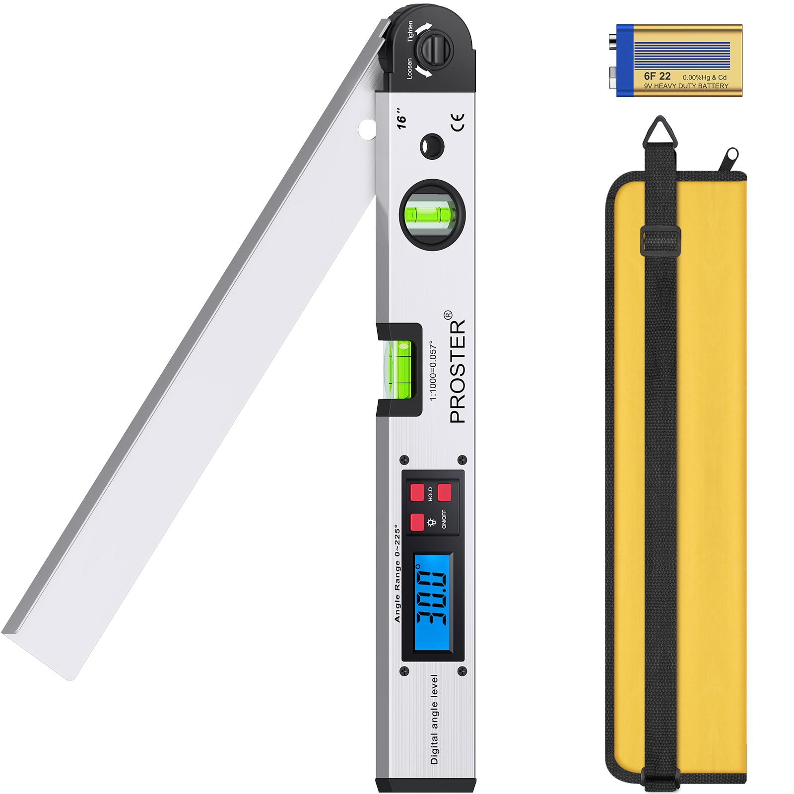 thumbnail image 2 of Shars Tool 0-225° LCD Digital Inclinometer Protractor Level Angle Finder Gauge Meter 2 of 6