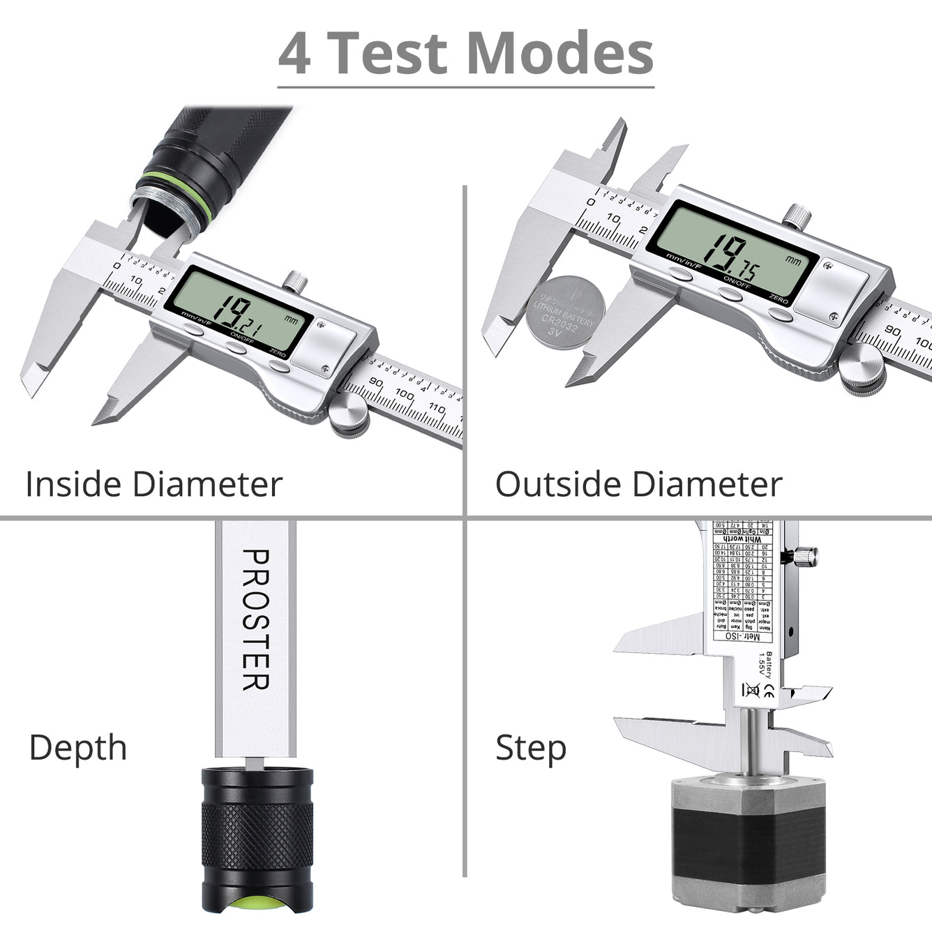 Proster Digital Vernier Caliper 8 Inch/ 200 mm Stainless Steel Electronic Caliper