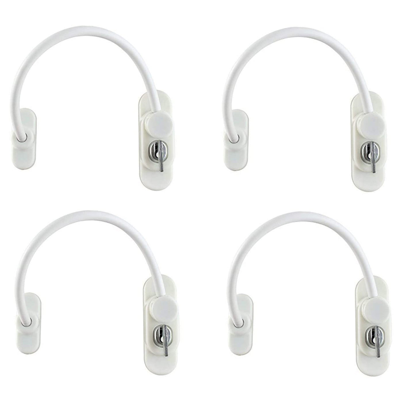 Proster Window Restrictor Locks 4 Packs Security Cable