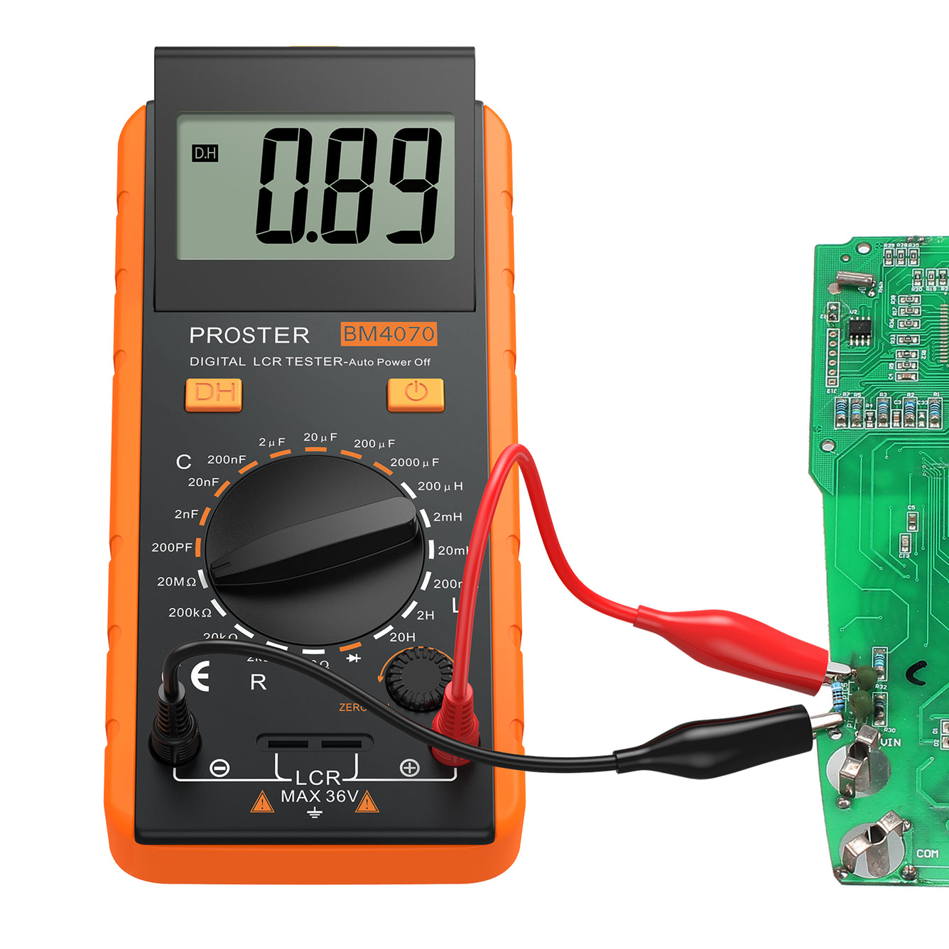 Proster LCR Meter Digital Capacitance Inductance Resistance Tester Orange