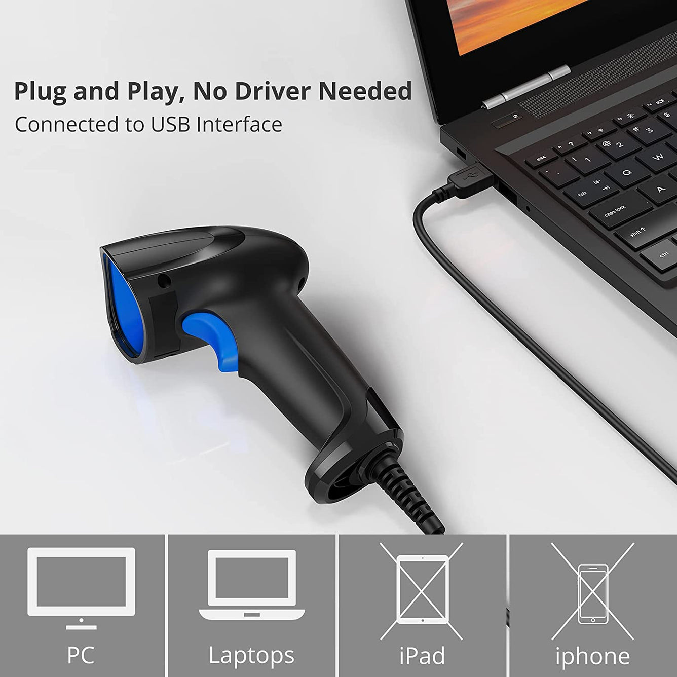 Proster CCD Barcode Scanner Reader