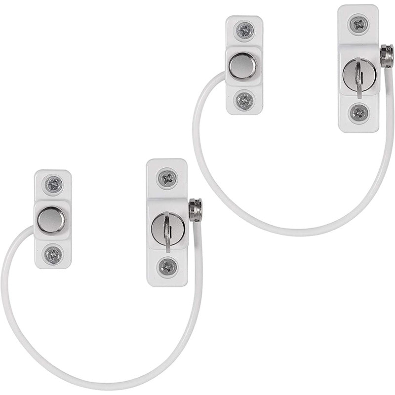 Proster UPVC Window Cable Restrictor Lock with Screws Keys 2 PCS