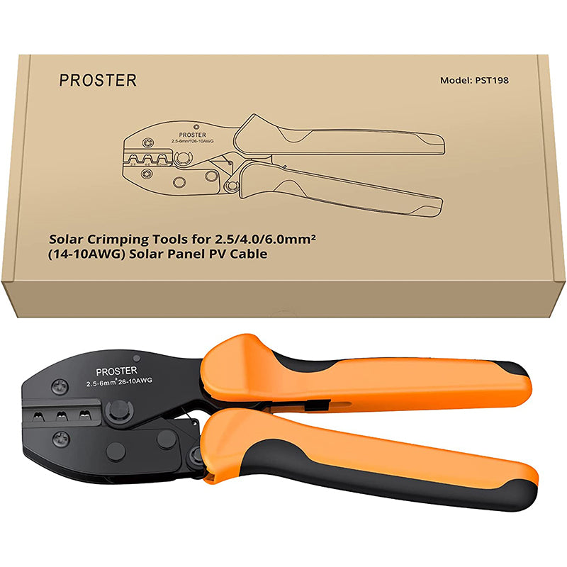 Proster Solar Crimper PV Crimping Tool Ratcheting Connector - Orange