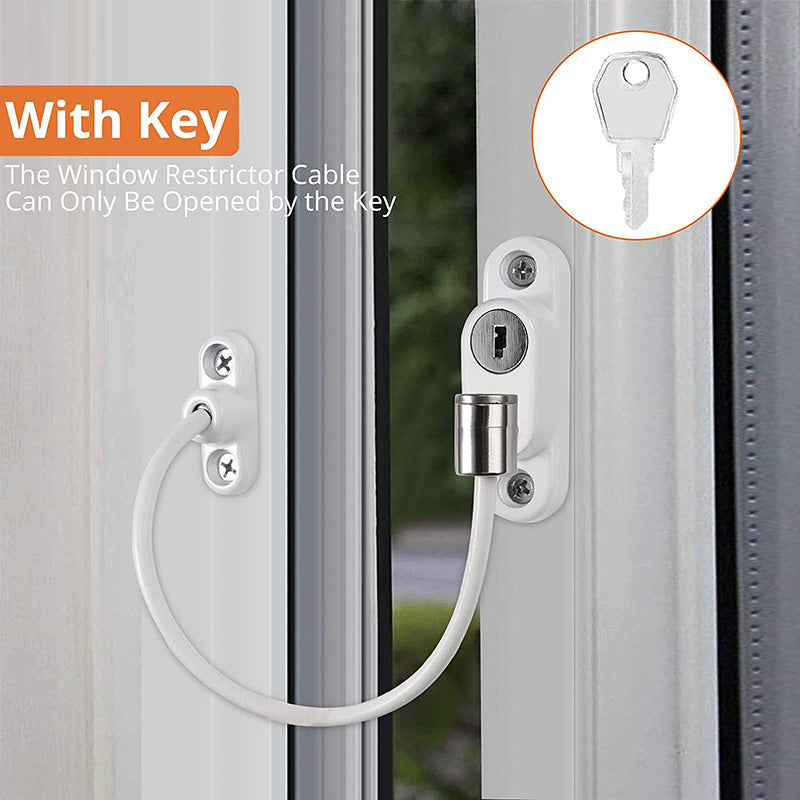 Proster Window Restrictor Locks 8 Packs Security Cable White