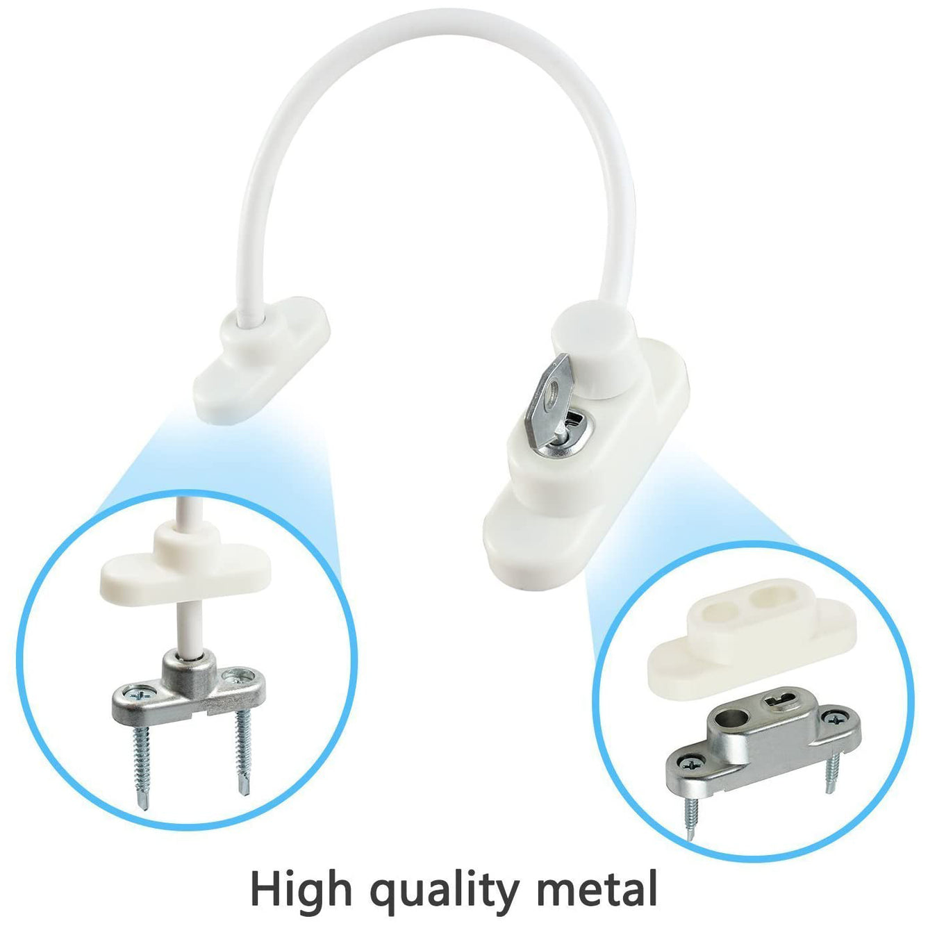 Proster Window Restrictor Locks 4 Packs Security Cable