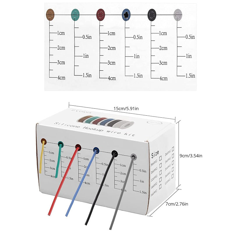 Proster 22AWG Electrical Wire Kit 22 Gauge Stranded Tinned Copper Wire