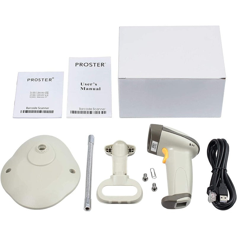 Proster Barcode Scanner USB Barcode Reader with Stand Long Range