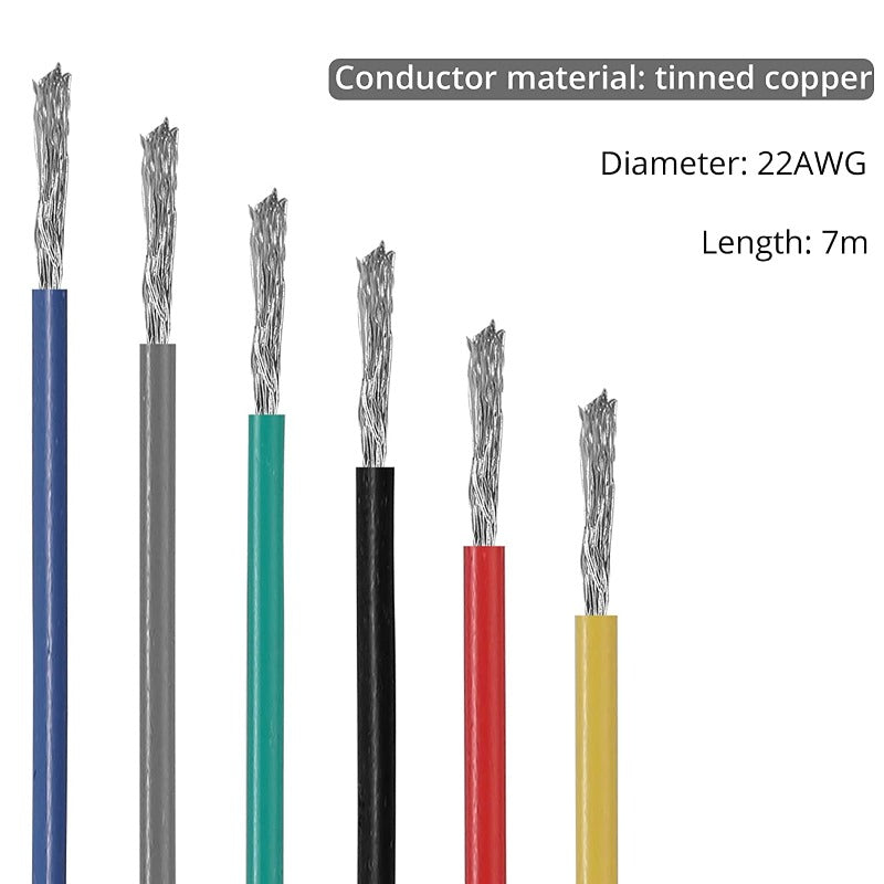 Proster 22AWG Electrical Wire Kit 22 Gauge Stranded Tinned Copper Wire