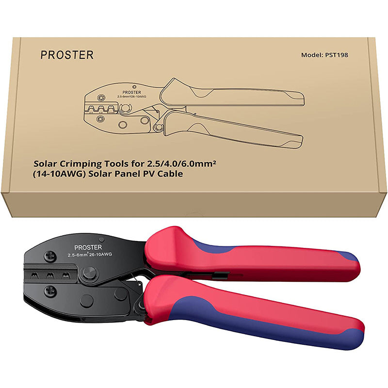 Solar Crimper PV Crimping Tool 26-10 AWG Ratcheting Connector