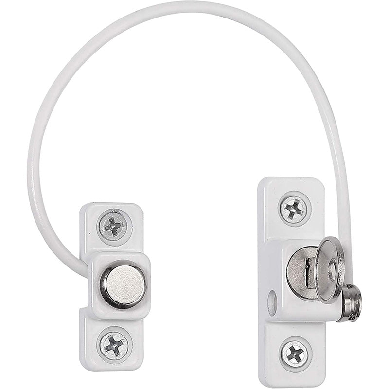 Proster UPVC Window Cable Restrictor Lock with Screws Keys 2 PCS