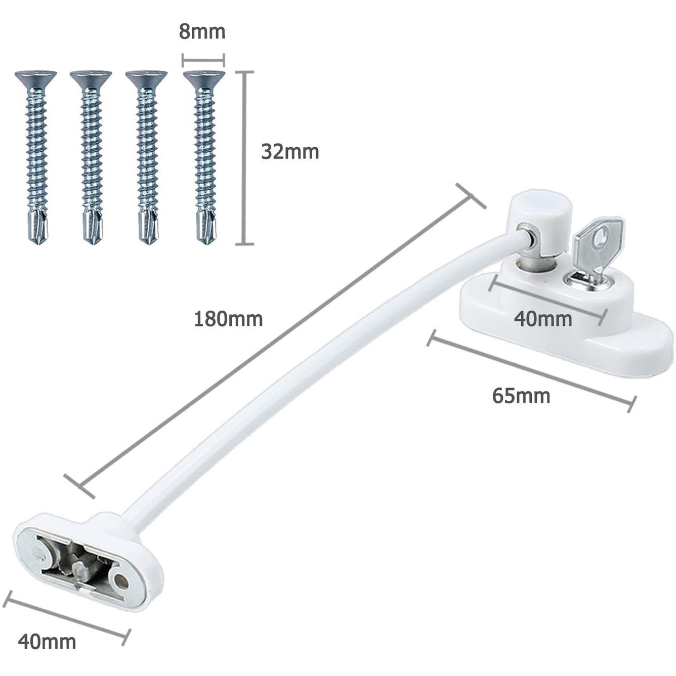 Proster Window Restrictor Locks 4 Packs Security Cable