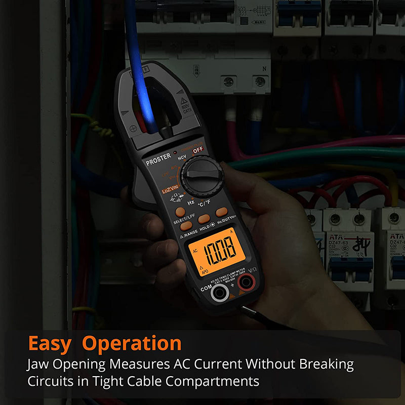 Proster Clamp Meter TRMS 6000 Counts Support LPF LOZ Test Multimeter