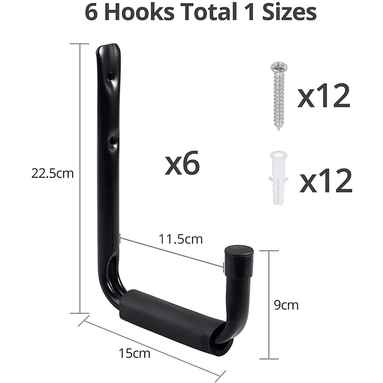 Proster 6 PCS Heavy Duty Wall Hooks