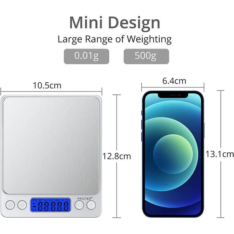 Proster Kitchen Scale 0.01-500g Mini Digital Food Scale