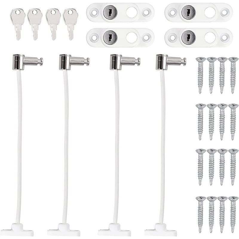 Proster Window Restrictor Locks 4 Packs Security Cable