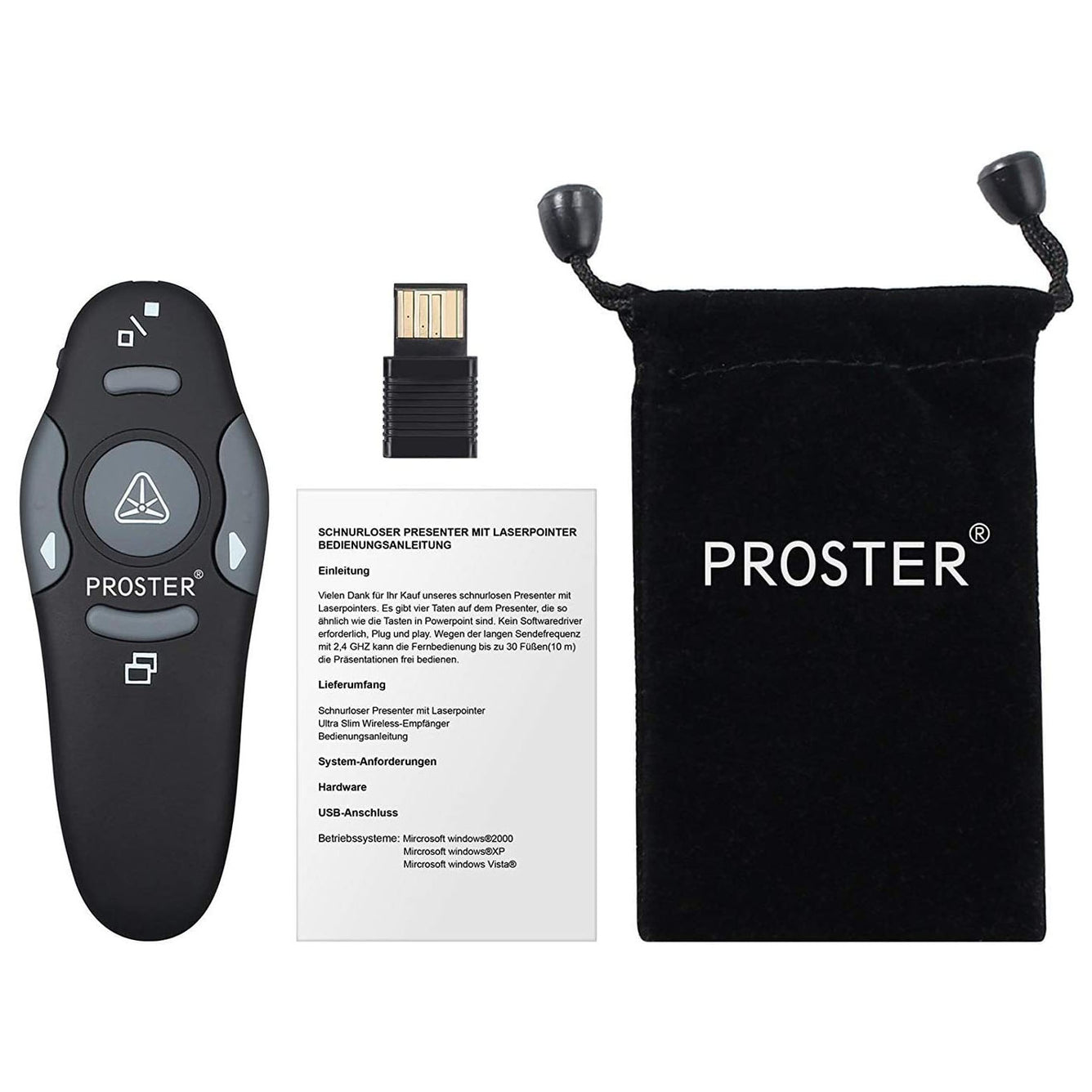 Proster Wireless Presenter 2.4GHz Wireless USB PowerPoint PPT Presenter Remote Control