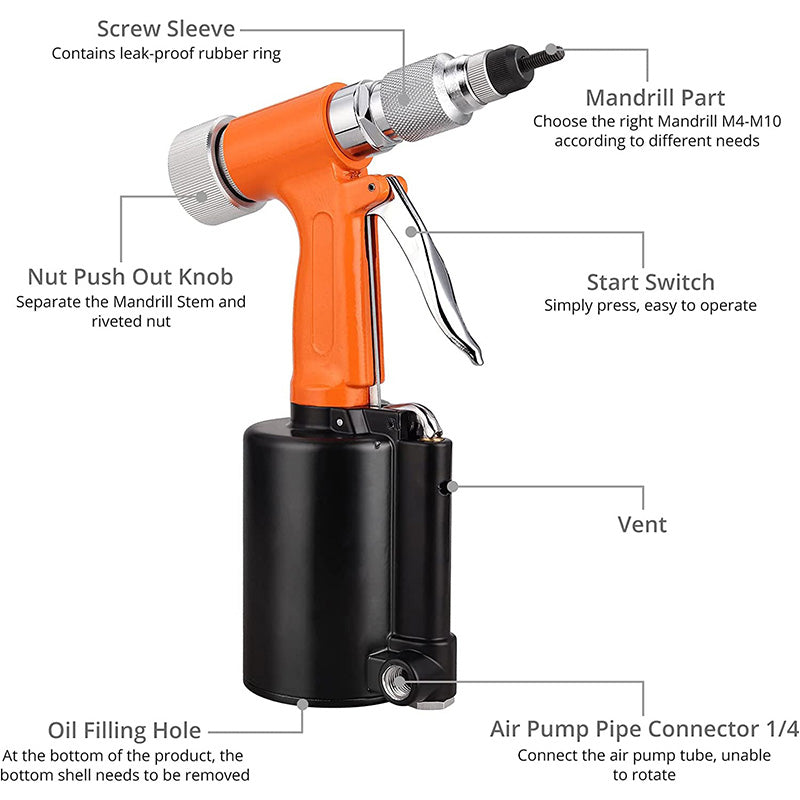 Proster Heavy Duty Pneumatic Rivet Nut Gun