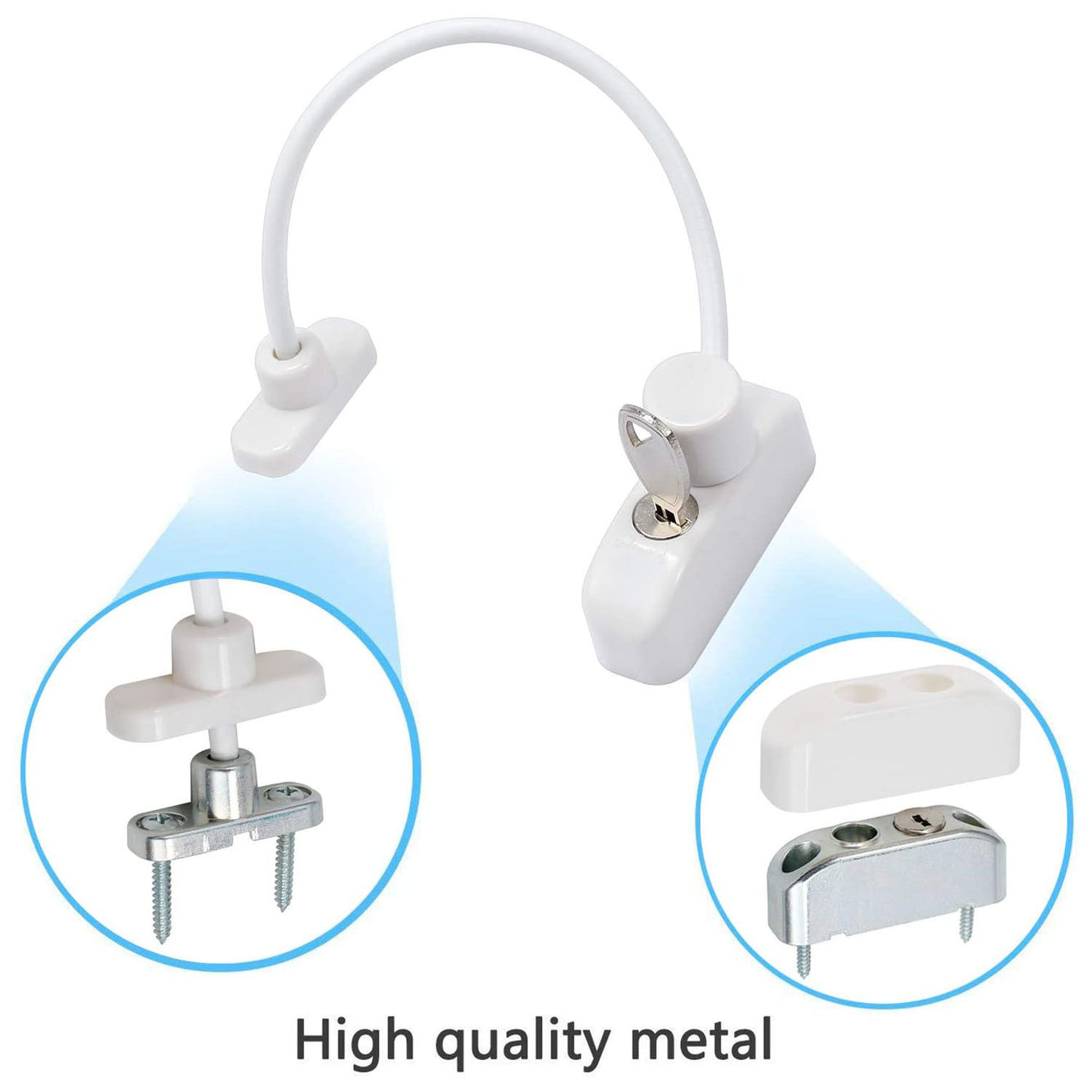 Proster Window Restrictor Locks 2 Packs Security Cable