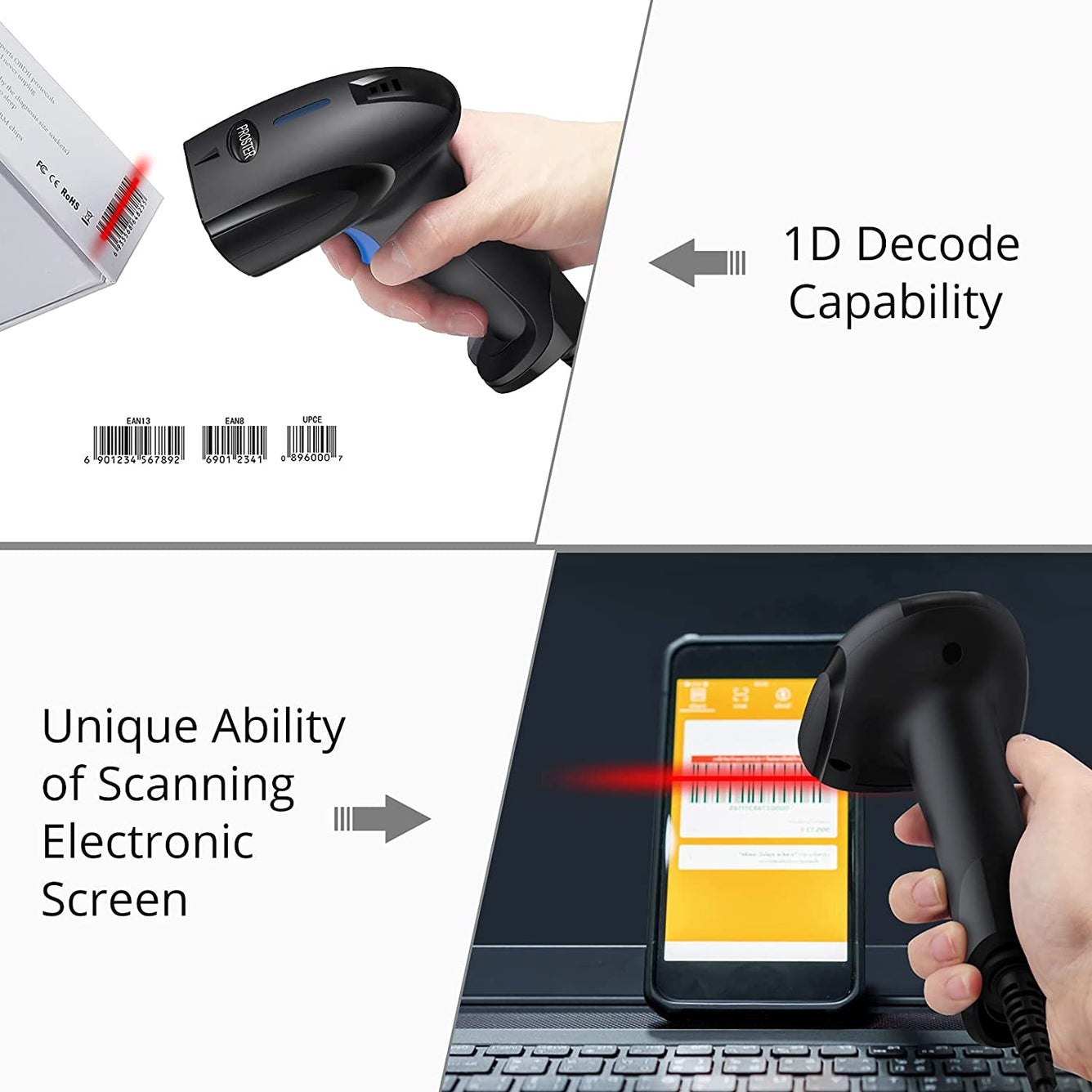 Proster CCD Barcode Scanner Reader