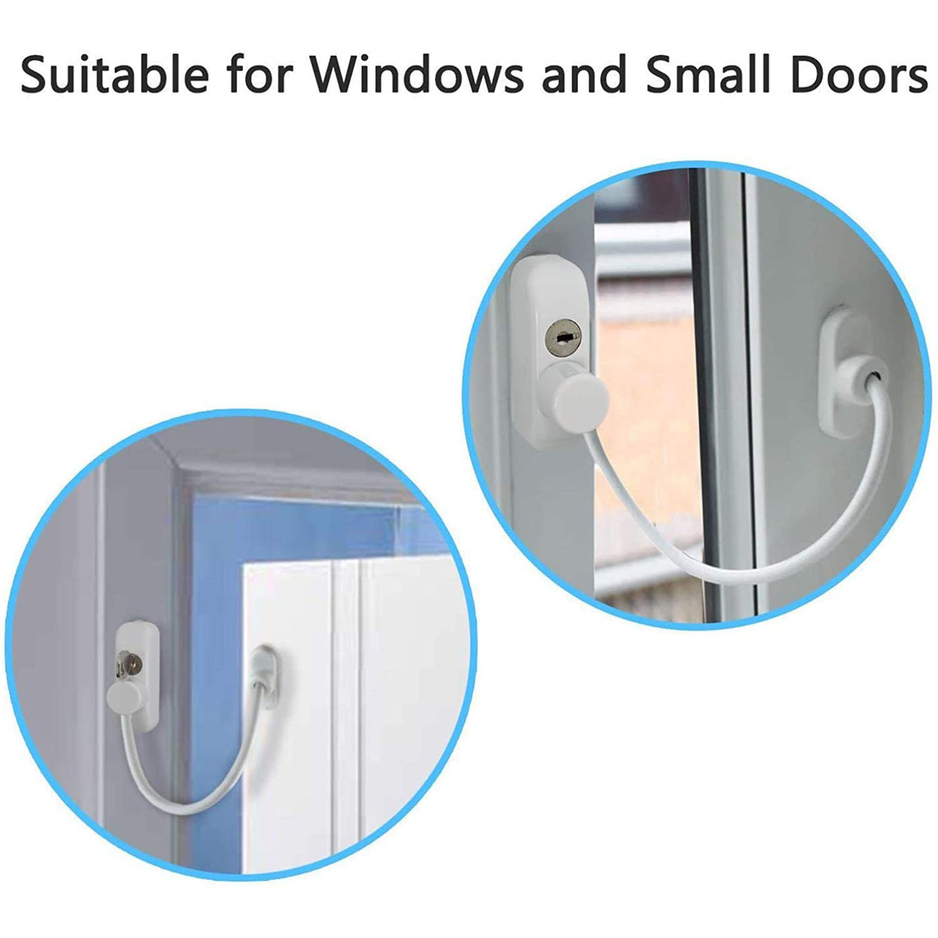 Proster Window Restrictor Locks 2 Packs Security Cable