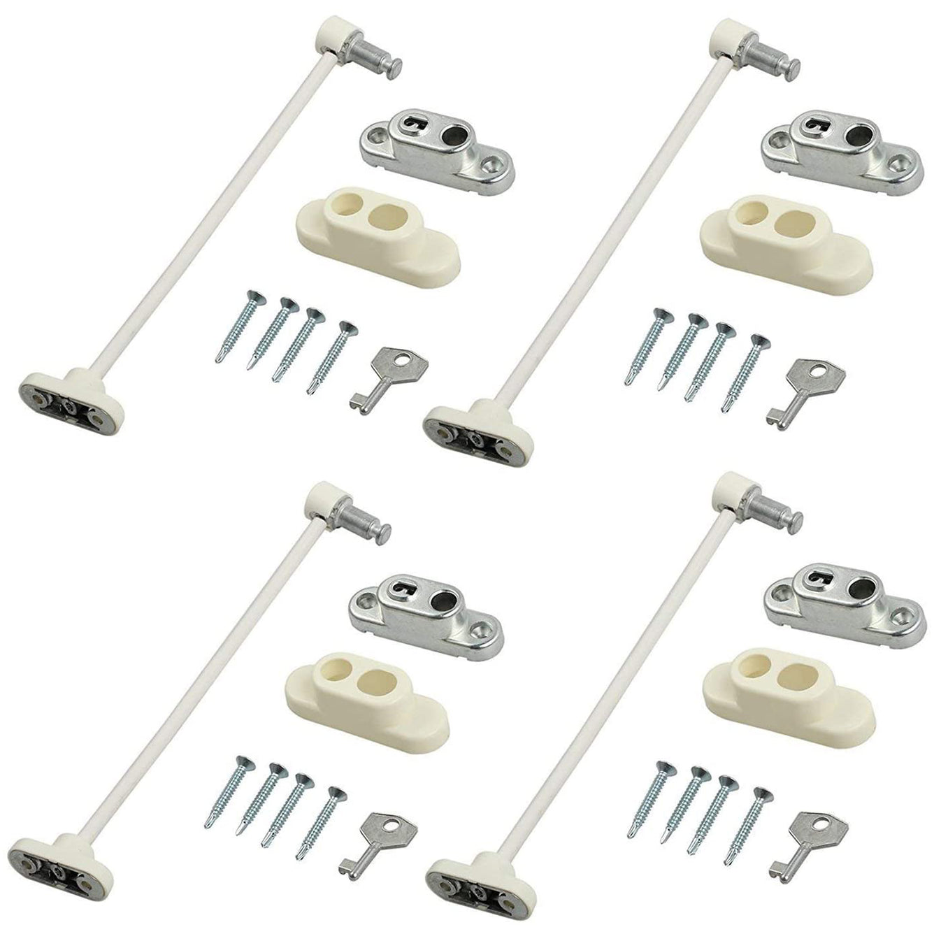 Proster Window Restrictor Locks 4 Packs Security Cable