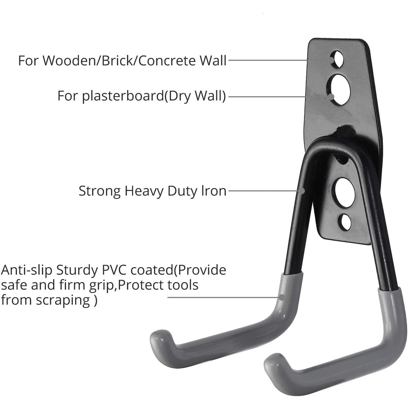 Proster Garage Hooks 10 PCS Heavy Duty Wall Hooks Grey