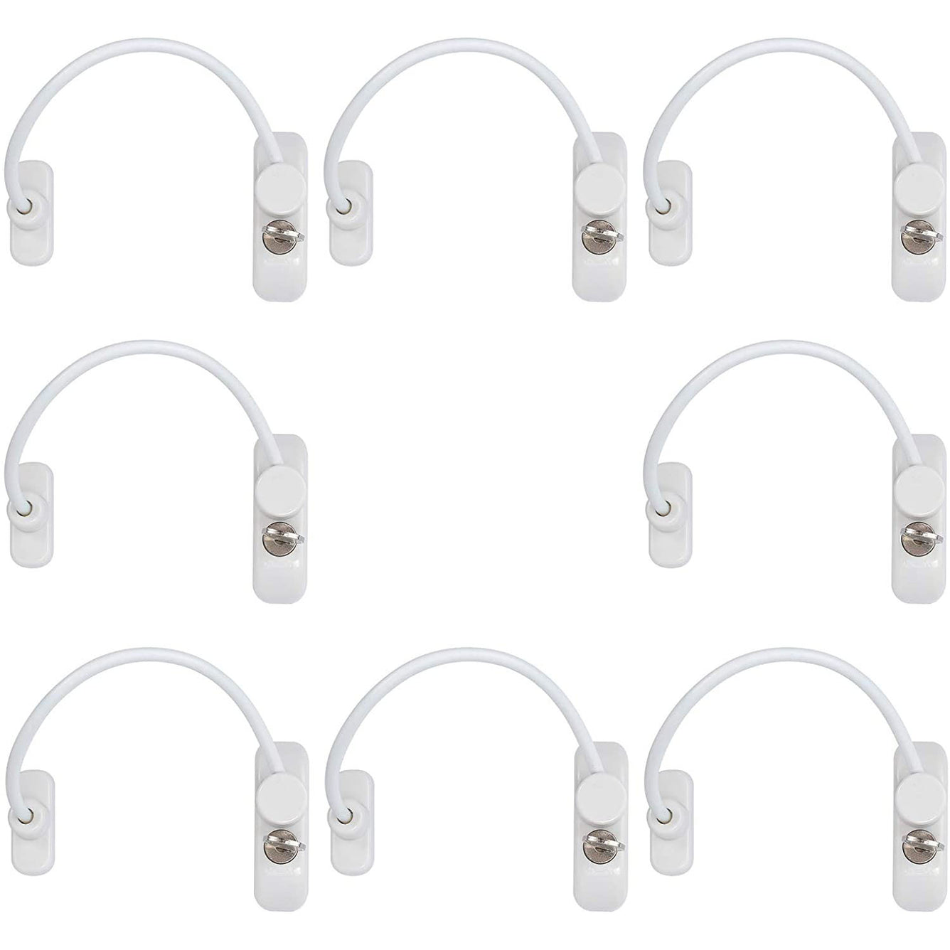 Proster Window Restrictor Locks 8 Packs Security Cable