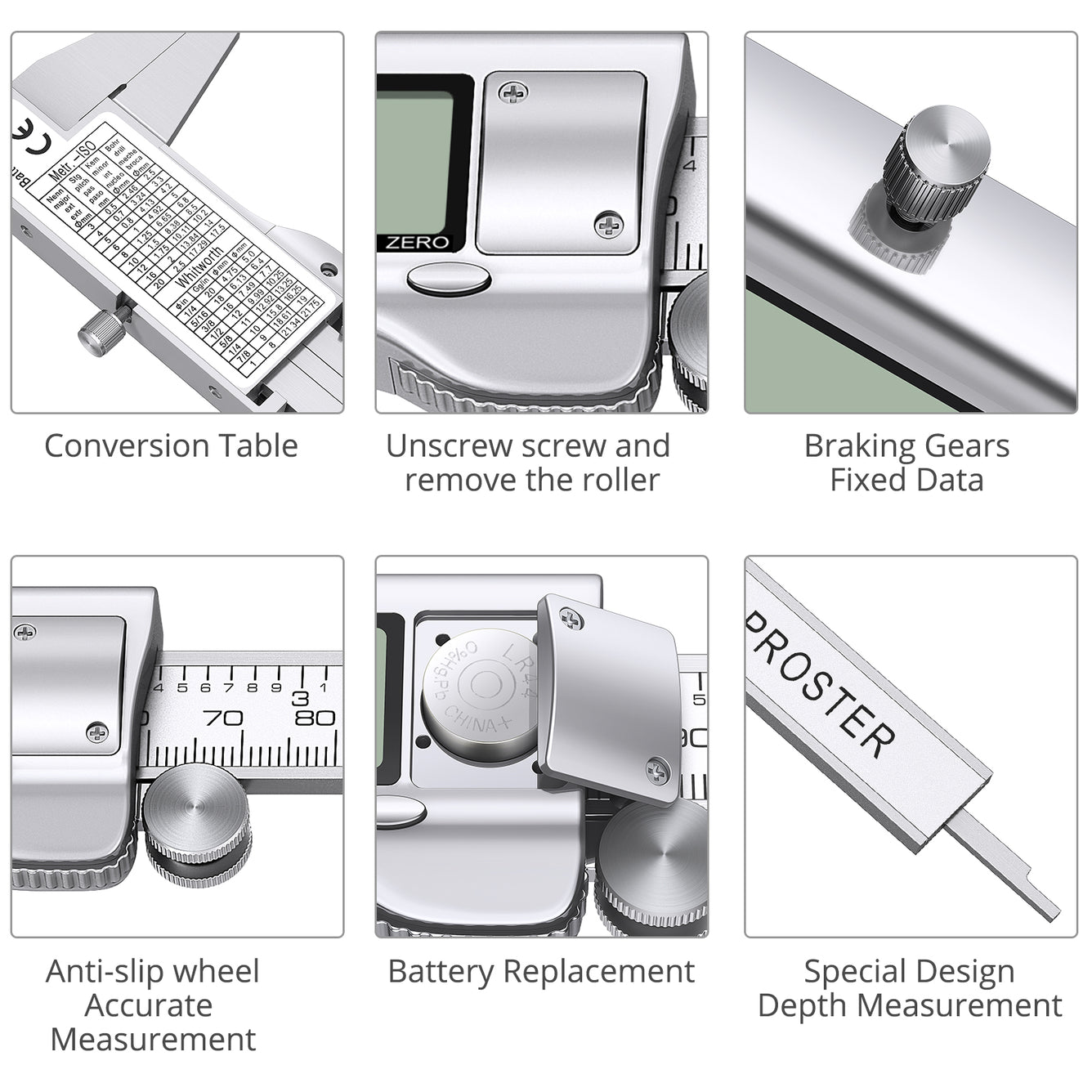 Proster Digital Vernier Caliper 8 Inch/ 200 mm Stainless Steel Electronic Caliper