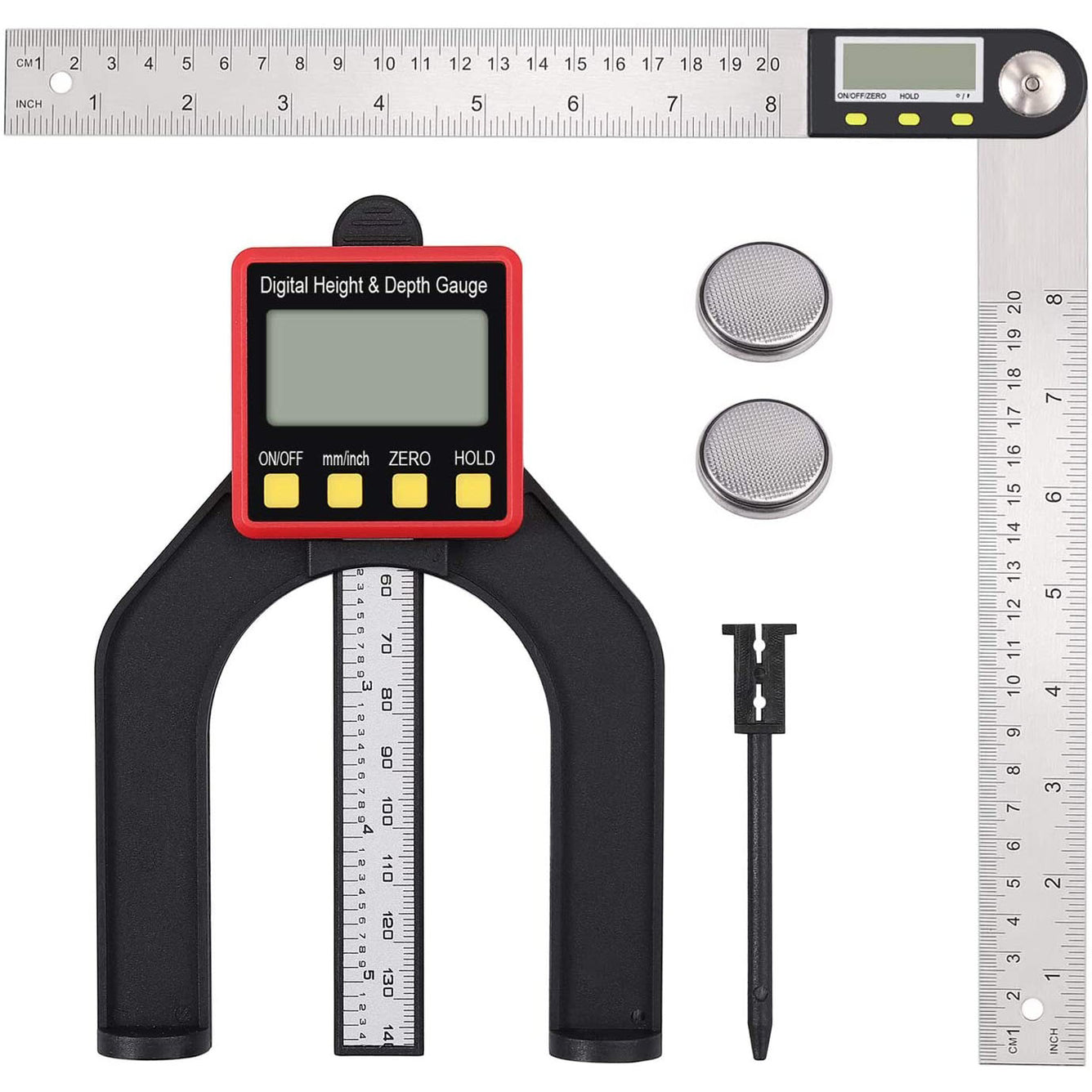 Proster Digital Depth Gauge And 8 Inch Digital Angle Finder