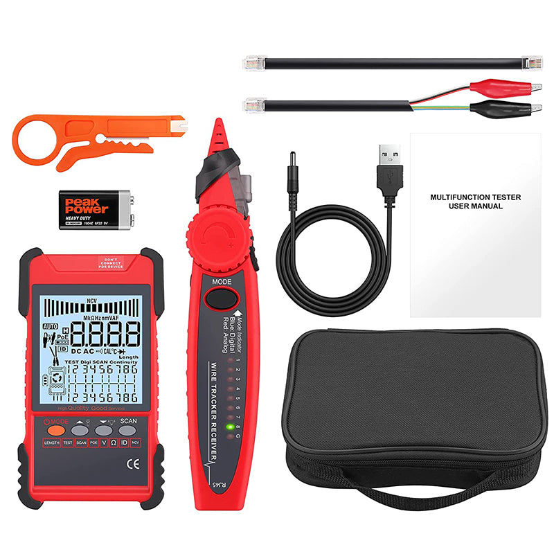 Proster Network Cable Tester PoE Cable Tester & NCV for CAT5 CAT6 CAT7 CAT8