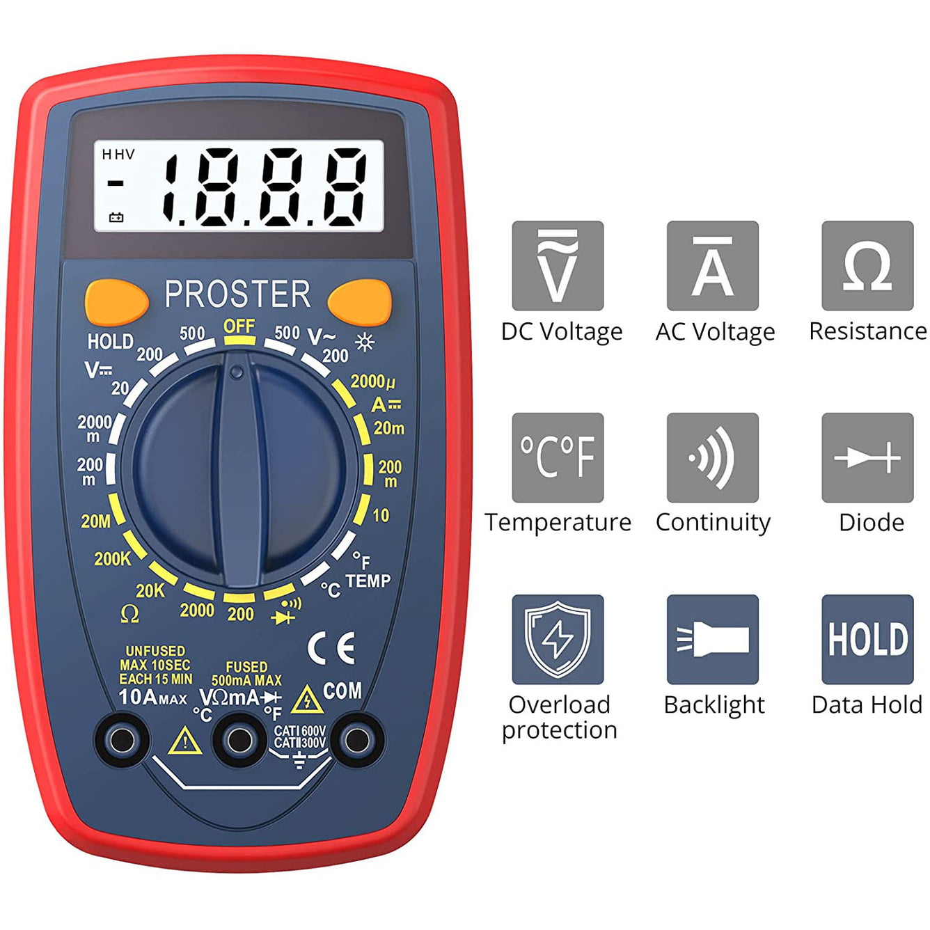 Proster Digital Multimeter 1999 Portable Multi Tester