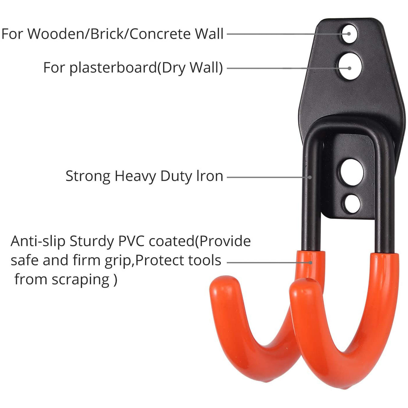 Proster 6 PCS Heavy Duty Garage Hooks Orange