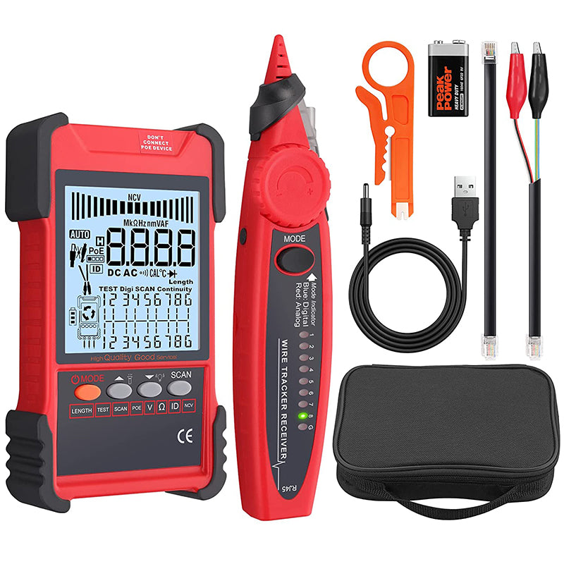 Proster Network Cable Tester PoE Cable Tester & NCV for CAT5 CAT6 CAT7 CAT8