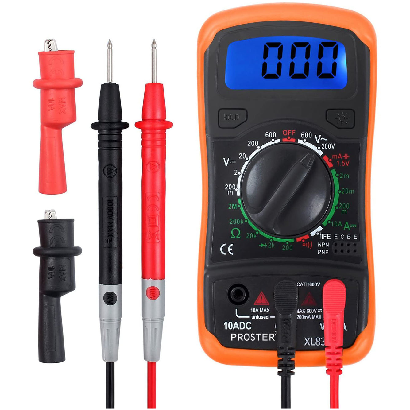 Proster Digital Multimeter Portable Voltmeter Ammeter Ohmmeter